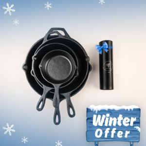 Winter Offer❄️: The Perfect Four Skillets Set AND a Gift Digital Thermal Bottle